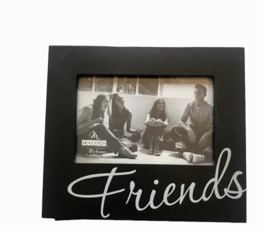 Malden “Friends” Black Picture Frame 4x6 Script Quote Photo Frame Horizontal